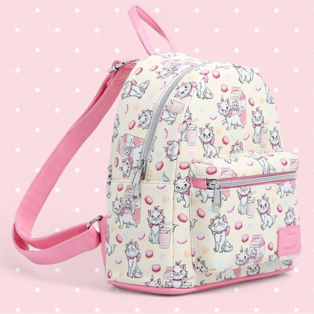 the aristocats marie cat macaron milk pink loungefly disney backpack - Picture 4 of 6